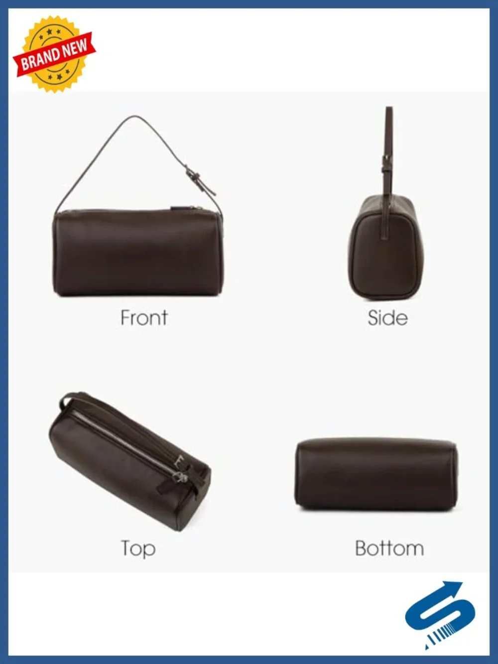 Premium Full-Grained Leather Crossbody Hobo Bag with Adjustable Strap